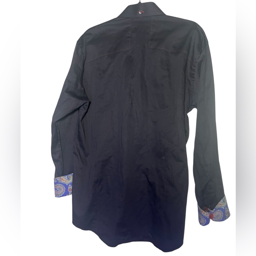 BOGOSSE men’s black Designer dress Shirt size 5 - Picture 2 of 9